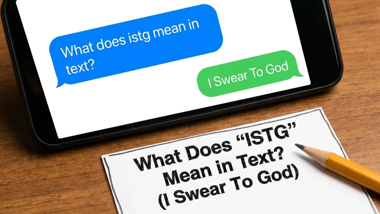 what does istg mean in text
