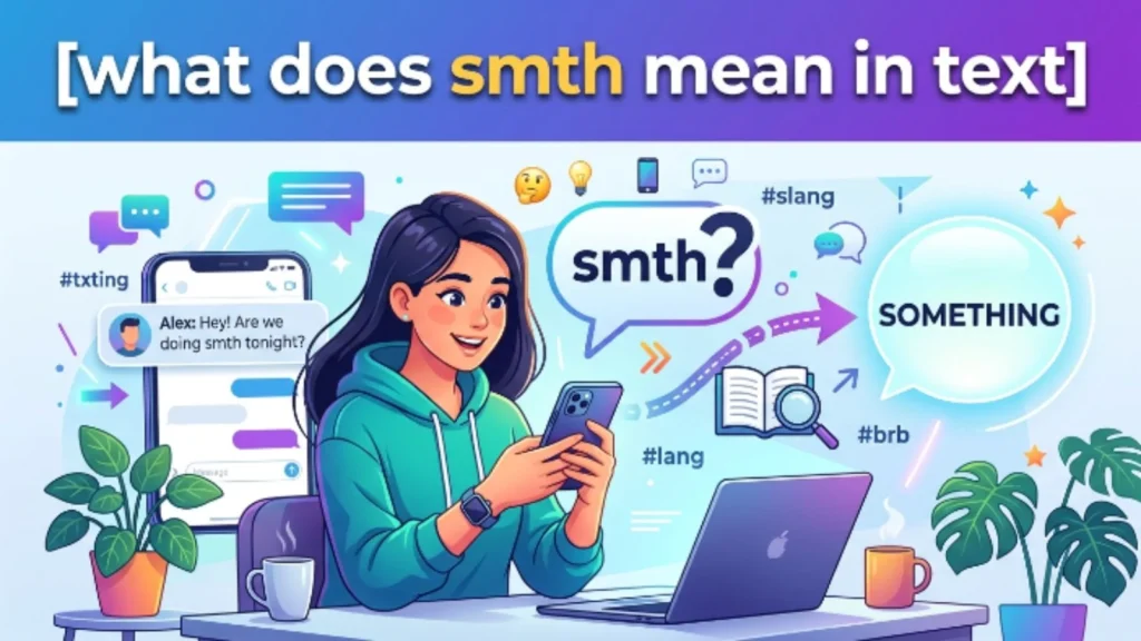 what does smth mean in text