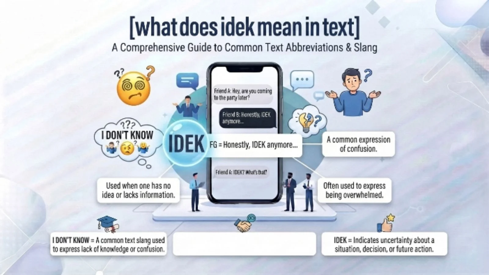 what does idek mean in text