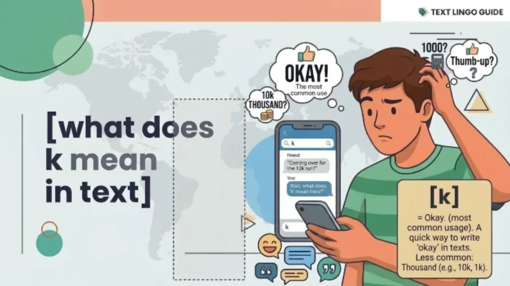 what does k mean in text