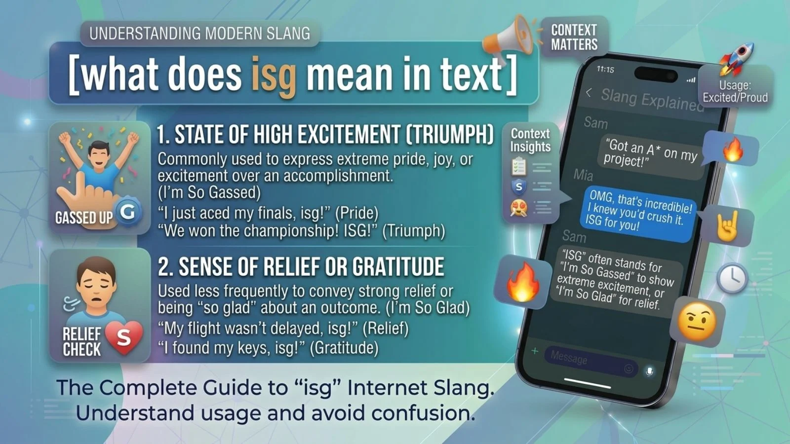 what does isg mean in text