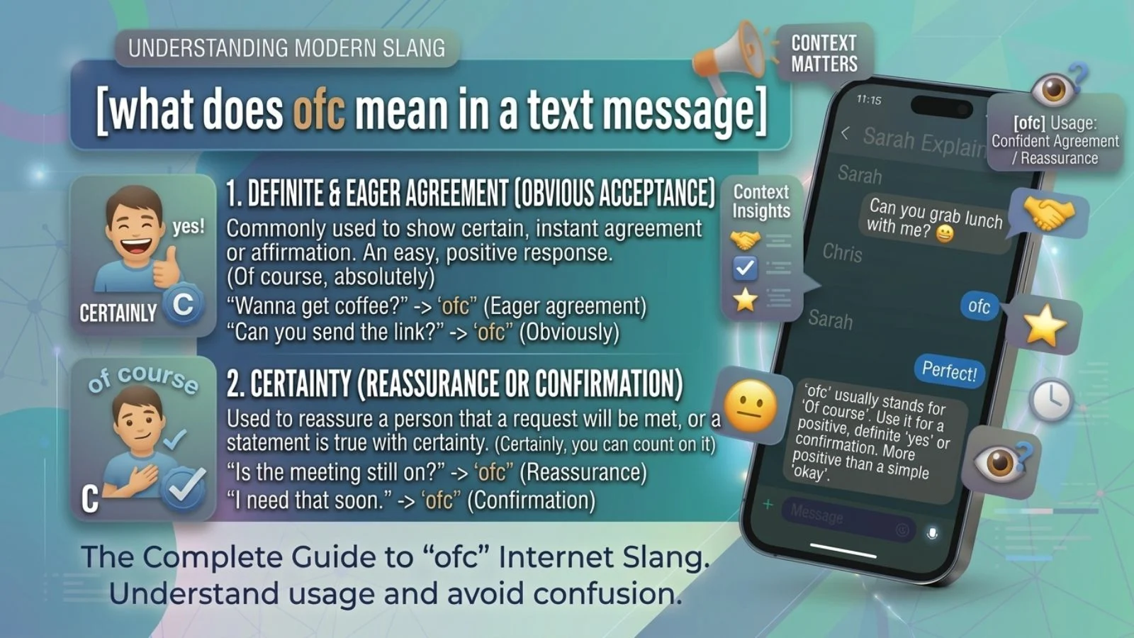 what does ofc mean in a text message